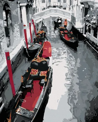 Image de Zuty - Peinture par numéros - VENISE EN NOIR ET BLANC, 40 x 50 cm, sans cadre et sans toile tendue
