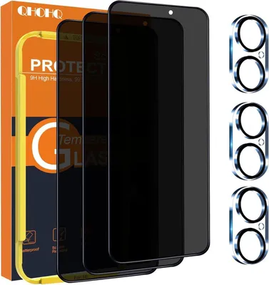 Obrázok produktu pre Pancierové sklo na ochranu súkromia pre iPhone 16 s fotoaparátom 9H+ s ochrannou fóliou proti okukaniu [3+3