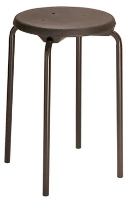 Produktbild von Stapelhocker, Sitz Höhe 580 mm, Stahlgestell schwarz, Sitzfläche PolyurethanSchaum, schwarz