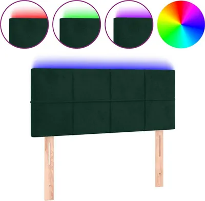 Obrázek produktu pro vidaXL LED čelo postele tmavě zelené 100x5x78/88 cm Velvet