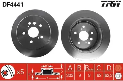 Produktbild von TRW Bremsscheiben (2 Stück) Hinterachse DF4441