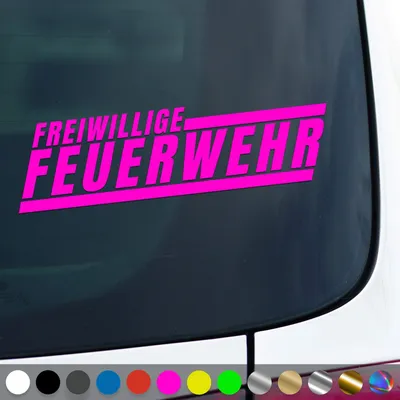 Produktbild von PantherPixel Freiwillige Feuerwehr Aufkleber Schriftzug Neon Sticker Auto Geschenkidee Farbe Neon-Pink