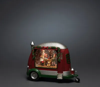 Produktbild von Konstsmide - LED "Karavan", wassergefüllt, Weihnachtsmann repariert Spielsachen, mit an/aus Schalter, 5h Timer, kann mit 4384-550 und 4385-900 kombiniert werden., rot,batteriebetrieben,Innen, 1 warm weiße Dioden - 4386-550