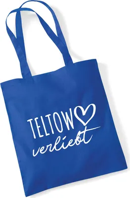 Produktbild von Huuraa Jutebeutel Teltow verliebt 10 Liter Bright Royal Baumwolle Tasche Geschenkidee