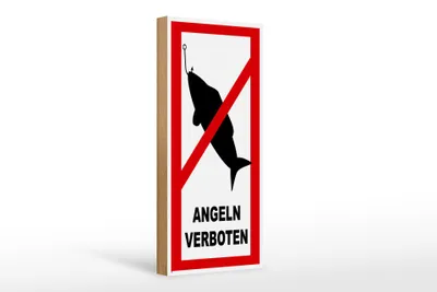 Produktbild von Holzschild Hinweis 10x27cm Angeln verboten