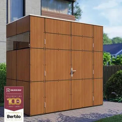 Produktbild von Gartenhaus Bertilo Trespa HPL Design Mini 231 x 165 cm Walnuss