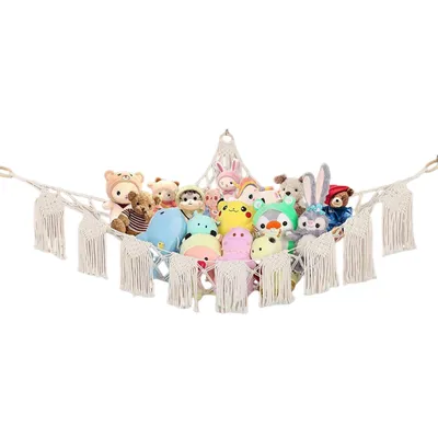 Produktbild von Sonstige Wohnaccessoires, Kuscheltier Aufbewahrung Netz, Spielzeug Hängematte Kuscheltiernetz, 140×100×100 cm, Plüschspielzeug-Aufbewahrungsnetz