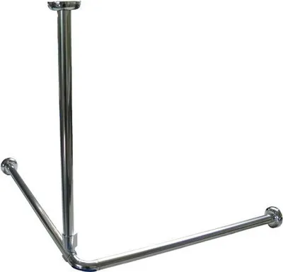 Obrázok produktu pre Hliníkový stropný držiak extra dlhý 120 cm! Pre hranatý držiak sprchového závesu strieborný lesklý!