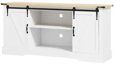 Image de Buffet/Meuble de rangement - 2 portes coulissantes - Étagères réglables - 150 x 40 x 72 cm - Bois - Vert armée