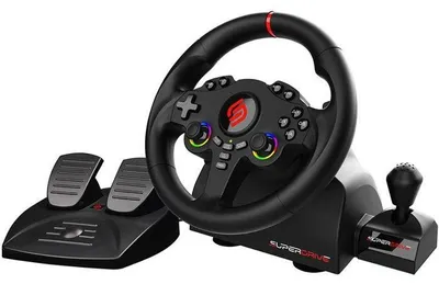 Immagine prodotto di Volante da gioco - SUBSONIC - Doppio joystick con luci LED + leva - Compatibile con PS4, PC, Switch, Switch 2, Xbox One, Xbox Series