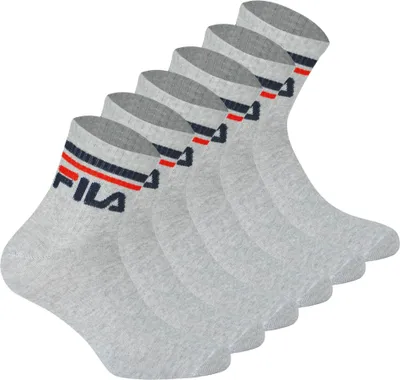 Produktbild von FILA Unisex Socken, 6 Paar Quarter - Kurzsocken, Sport, Logo-Bund, uni Grau 43-46