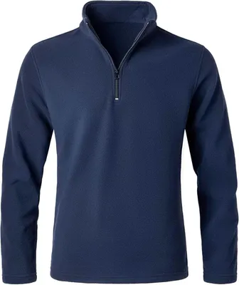 Productafbeelding van Herenfleece trui met opstaande kraag, volledige ritsluiting aan de voorkant, warm en comfortabel, blauw, maat XL