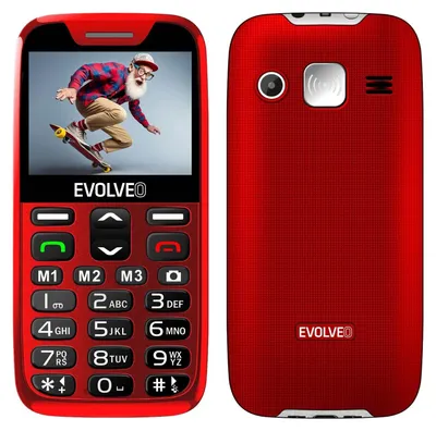 Zdjęcie produktu dla EVOLVEO EasyPhone XR, telefon komórkowy dla seniorów z podstawką ładującą, czerwony