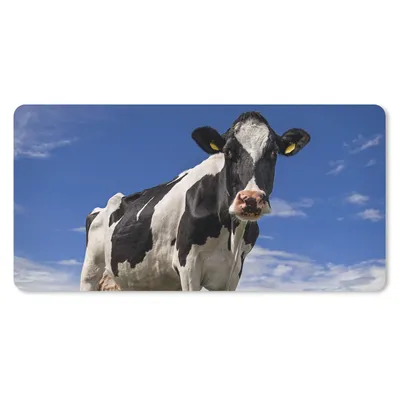 Produktbild von MuchoWow® Mauspad Mousepad Kuh - Gras - Blau - Tiere 60x30 cm - Mousepads - Maus Mat - Pad - Mausunterlage - Nachhaltig
