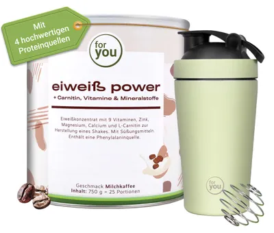 Produktbild von for you power Eiweiß mit Gratis Shaker
