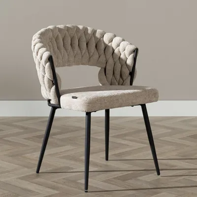Produktbild von Bronx71 Esszimmerstuhl Braid Chenille beige