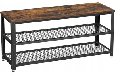 Produktbild von Loft Schuhbank mit Sitzfläche aus rustikalem Holz und Metall