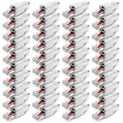 Produktbild von NEXMEX 40x Netzwerkstecker Cat6 RJ45 Stecker Netzwerk Werkzeuglose Montage Cat6a
