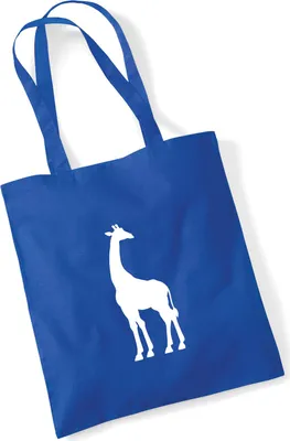 Produktbild von Huuraa Jutebeutel Giraffe Silhouette 10 Liter Bright Royal Baumwolle Tasche Geschenkidee