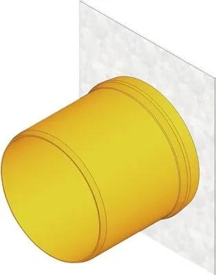 Produktbild von Hauraton Faserfix KS 150 Stirnwand mit Kunststoffauslauf verzinkt Typ 01-010 210 mm x 265 mm