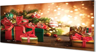 Produktbild von Glasbilder 125x50 Wandkunst Geschenke Weihnachtsschmuck Lichter