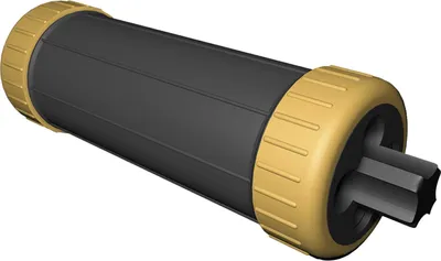 Obrázok produktu pre Priechodná zásuvka, DxØ 190x70mm, IP68 - vodotesná do 1m, 230V, čierna/žltá