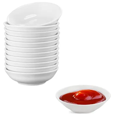 12er-Set Dip-Schalen aus Melamin, 7,3 cm, weiß, stapelbar