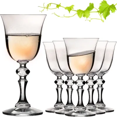 Produktbild von IMPERIAL Stilvolle Weißweingläser mit Ornament Verzierung 150ml "Vintage" Set 6-Teilig Weingläser aus Crystalline Glas