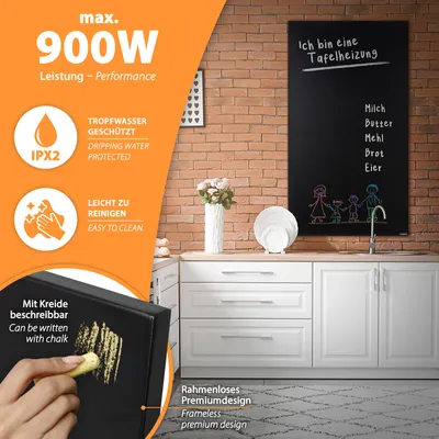Produktbild von Infrarot-Wandheizung IC900 Plus Schwarz inkl. Thermostat & WiFi