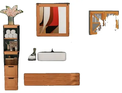 Image de Meuble de salle de bains, aggloméré, 30 cm de largeur, 30 cm de profondeur, 144,3 cm de hauteur, modèle haut