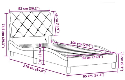 Immagine prodotto di vidaXL Struttura letto con LED senza materasso nero 90x200 cm in tessuto