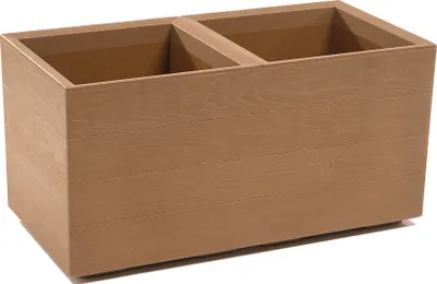 Produktbild von Blumentopf auf Rädern Holzimitat Latte 40x40 cm Karo
