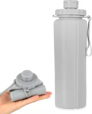 Zdjęcie produktu dla Składana butelka na wodę z silikonu - 600 ml