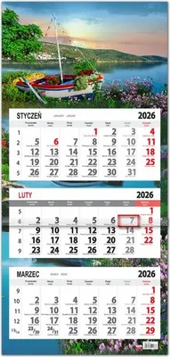 Imagen del producto de Calendario 2026, formato tríptico, modelo SB12-5, diseño "Barco"