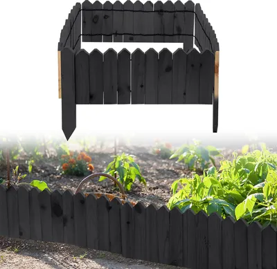 Produktbild von Aopunly Rasenkante Rollborder Kiefernholz Holzzaun Rolborder 200*10*1.5cm Unbehandelt Beeteinfassung Rasenkante Gartenzaun Holz Dekozaun