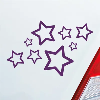 Produktbild von Auto Aufkleber Sterne Stars 15x10 cm Lila Sticker Heckscheibenaufkleber