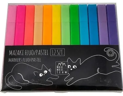 Zdjęcie produktu dla Mazaki Mru Mru Team pastel + neon 12kol - Ziemia Obiecana