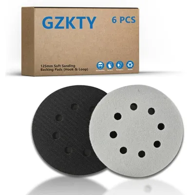 Zdjęcie produktu dla Tarcza szlifierska Klett o średnicy 125 mm z 8 otworami | 6 sztuk miękkich podkładek gąbkowych do szlifierki oscylacyjnej