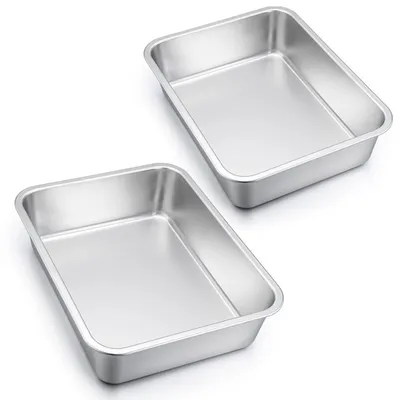Zdjęcie produktu dla Zestaw foremek do pieczenia, 2 sztuki, prostokątne, idealne do tiramisu i lasagne