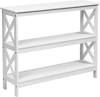Obrázek produktu pro Konzolový stolek s policí, industriální design, bílý, 100x33x80 cm