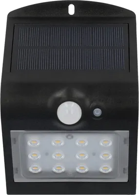Produktbild von UniTec LED Solar-Wandleuchte schwarz mit Bewegungsmelder 1,5 W 220 lm