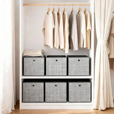 Produktbild von Sekey Aufbewahrungsbox aus Vliesstoff mit Griff Faltbare Stoffbox Regalbox Organizer für Kleidung im Kinderzimmer für Kleiderschrank und Würfelregal