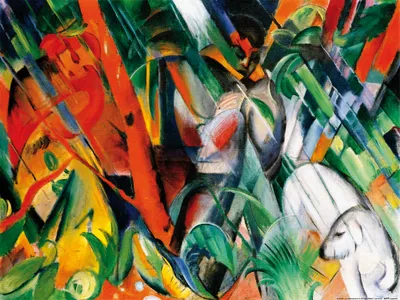 Produktbild von Franz Marc Kunstdruck Bild - Im Regen, 1912 (60 x 80 cm)