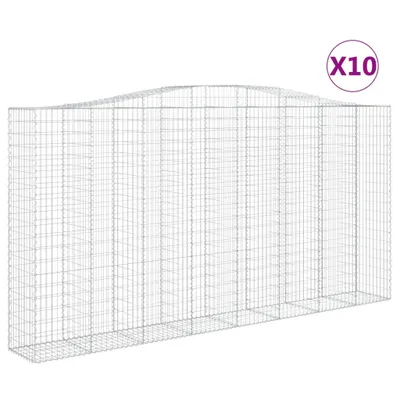 Produktbild von Gabionen mit Hochbogen 10Stk. 400x50x200/220cm Verzinktes Eisen