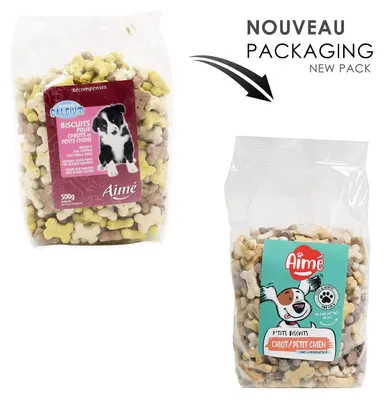 Productafbeelding van Aimé Hondenkookjes, kleine botjes, 500g, snacks voor honden, calciumrijk voor puppy's en kleine honden