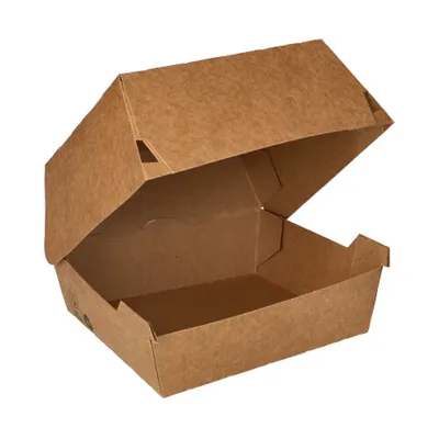 Zdjęcie produktu dla Papstar Burgerboxen braun aus Pappe pure Fair Höhe 7cm 80 Stück