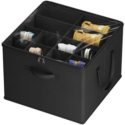 Schuh-Organizer, faltbar, 12-16 Paar, 43x43x32 cm, schwarz