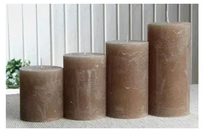 Produktbild von Rustik-Stumpenkerzen-Adventsset, groß, 7 cm Ø, Sand