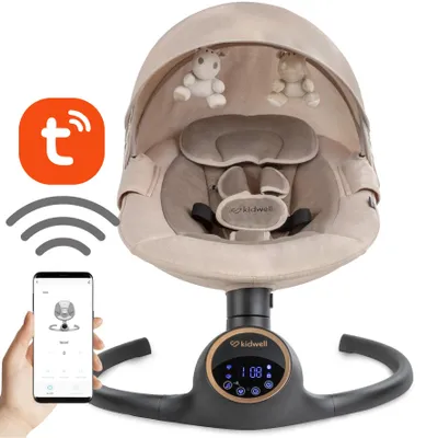 Obrázok produktu pre Kidwell REVE 2v1 elektrické hojdacie kreslo pre bábätká – Bluetooth, diaľkové