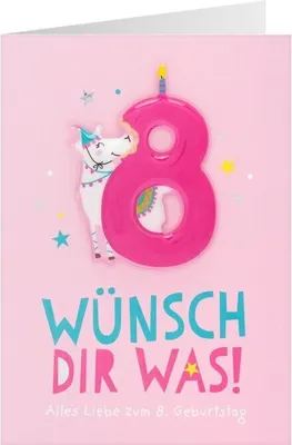 Produktbild von Geburtstagskarte - Wünsch dir was! - Alles Liebe zum 8. Geburtstag